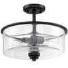 Bolden Two Light Convertible Semi Flush in Flat Black
