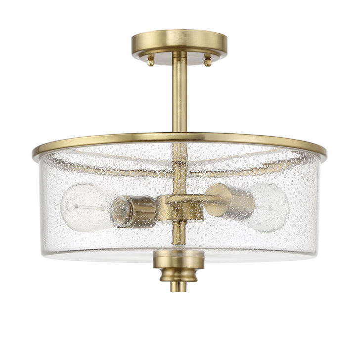 Bolden Two Light Convertible Semi Flush in Satin Brass