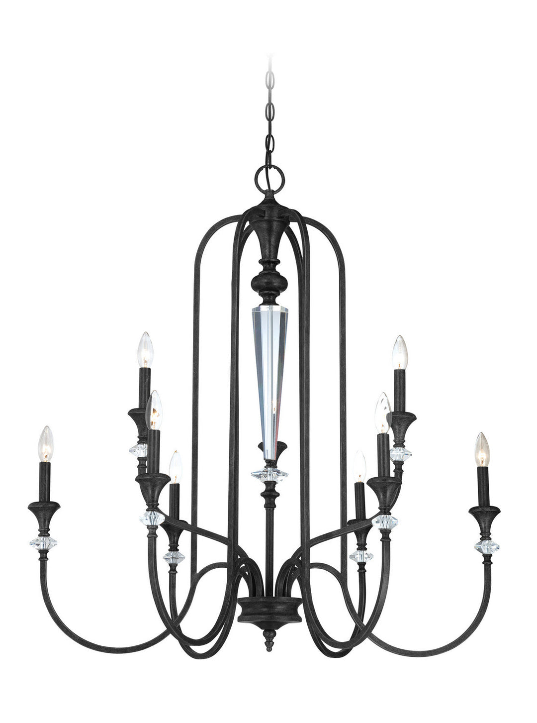 Boulevard Nine Light Chandelier in Mocha Bronze/Silver