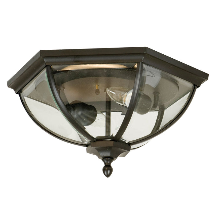 Britannia Two Light Flushmount in Oiled Bronze Outdoor