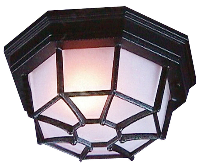 Bulkheads Octagonal Cast One Light Flushmount in Textured Black