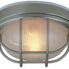 Bulkheads Oval and Round One Light Flushmount in Stainless Steel
