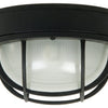 Bulkheads Oval and Round One Light Flushmount in Textured Black