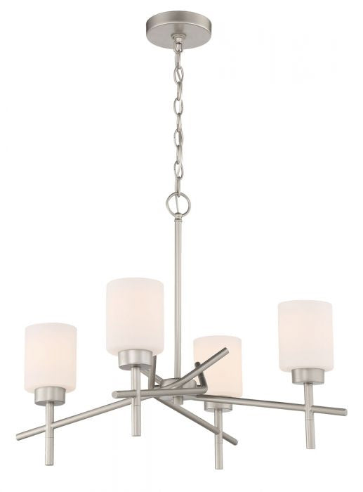 Cadence Four Light Chandelier in Satin Nickel