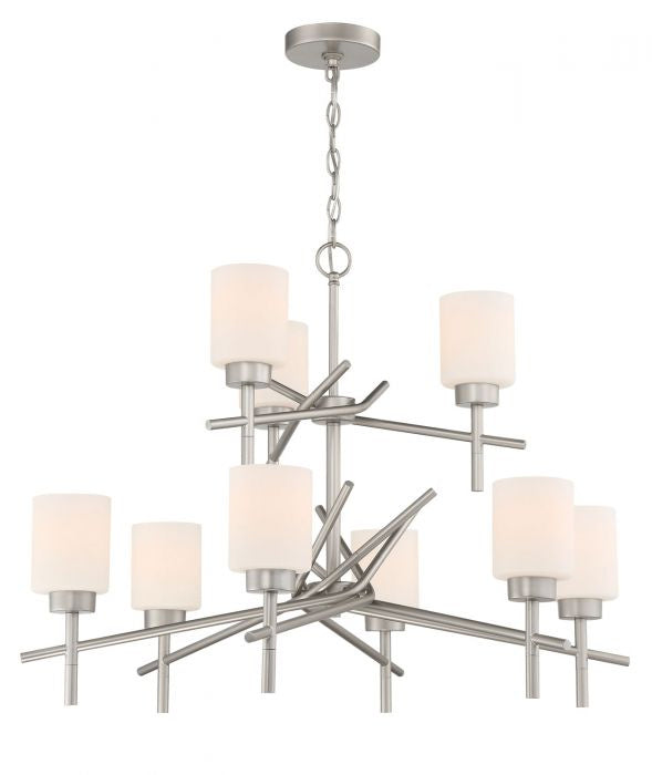 Cadence Nine Light Chandelier in Satin Nickel