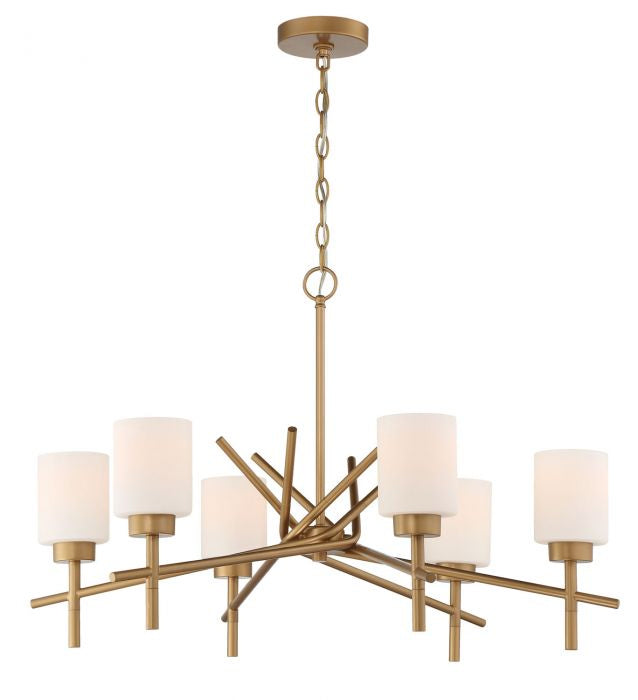 Cadence Six Light Chandelier in Soft Gold