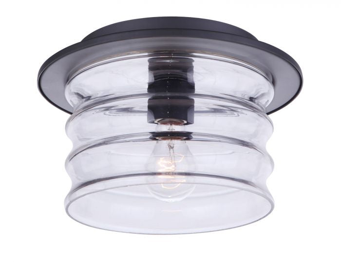 Canon One Light Outdoor Flush Mount in Midnight