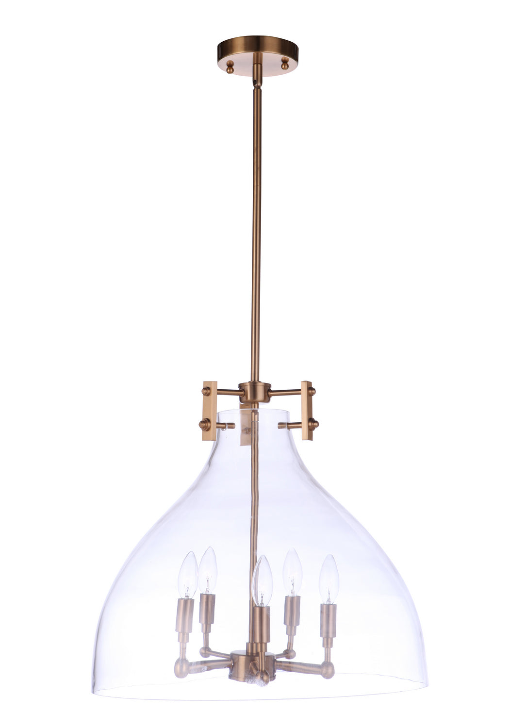 Chardonnay Five Light Pendant in Satin Brass