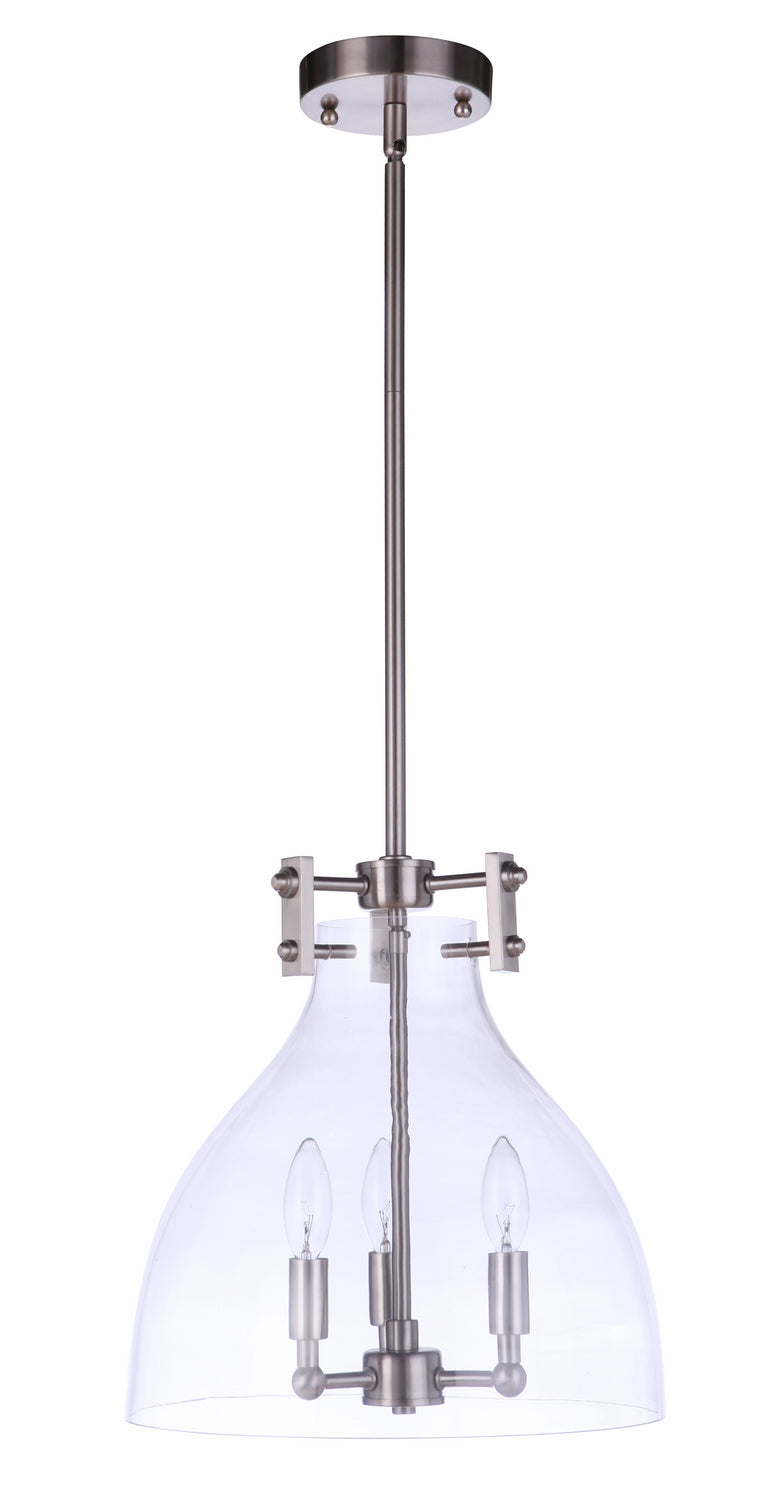 Chardonnay Three Light Pendant in Brushed Polished Nickel