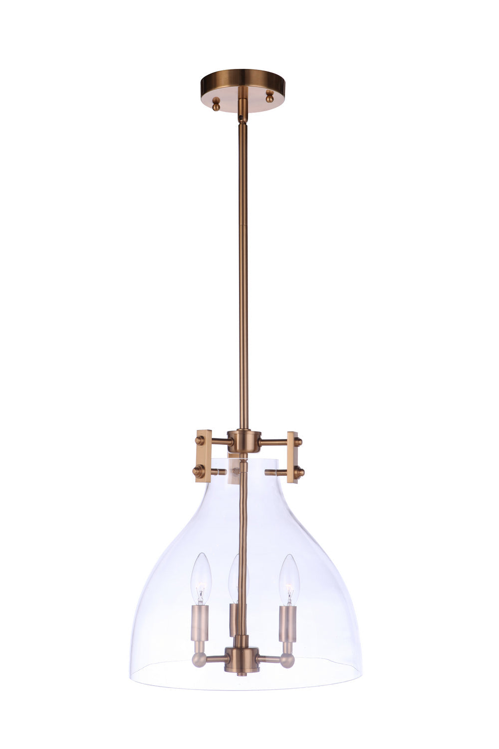 Chardonnay Three Light Pendant in Satin Brass