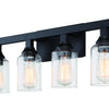 Chicago Four Light Vanity in Flat Black