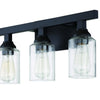 Chicago Three Light Vanity in Flat Black