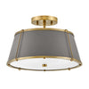 Clarke LED Semi-Flush Mount in Lacquered Dark Brass