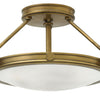 Collier LED Semi-Flush Mount in Heritage Brass