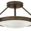 Collier LED Semi-Flush Mount in Light Oiled Bronze