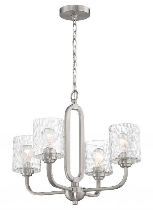 Collins Four Light Chandelier in Brushed Polished Nickel