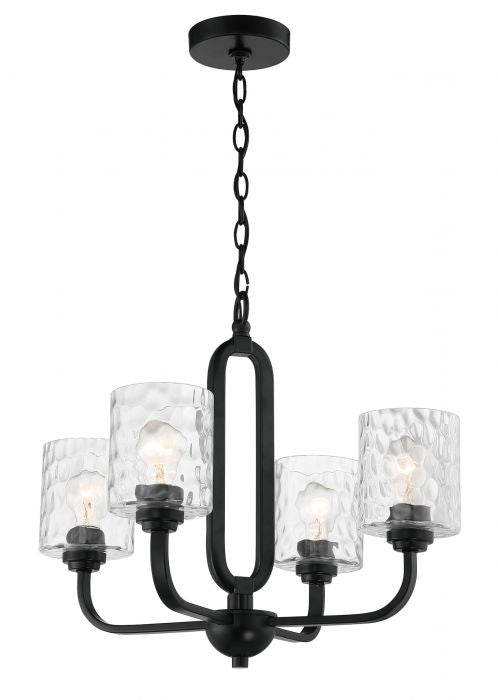 Collins Four Light Chandelier in Flat Black