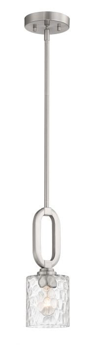 Collins One Light Mini Pendant in Brushed Polished Nickel