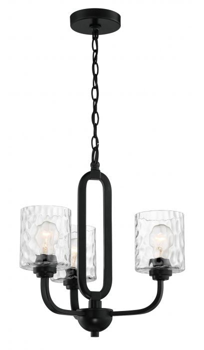 Collins Three Light Chandelier in Flat Black