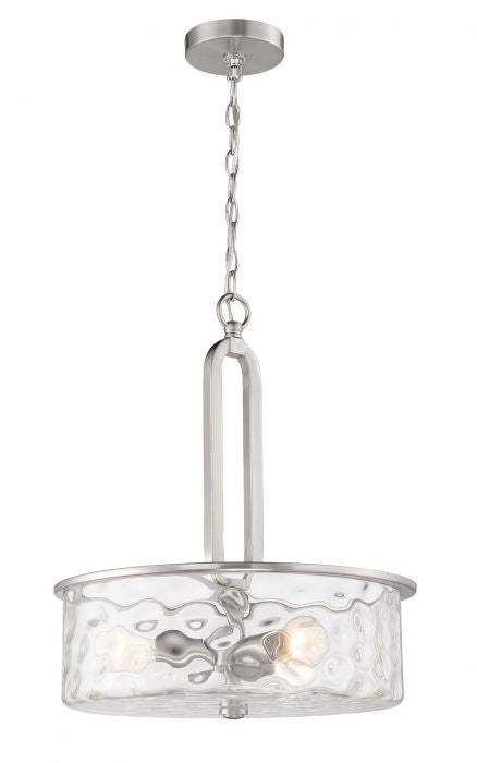 Collins Three Light Pendant in Brushed Polished Nickel