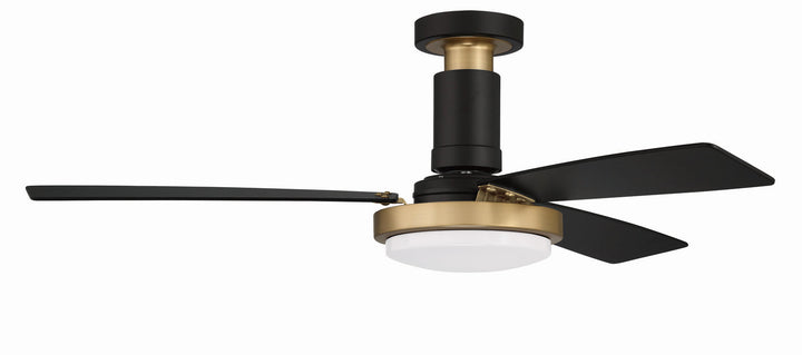 Craftmade Manning 52" Smart Ceiling Fan with 20W LED and Remote in Flat Black/Satin Brass