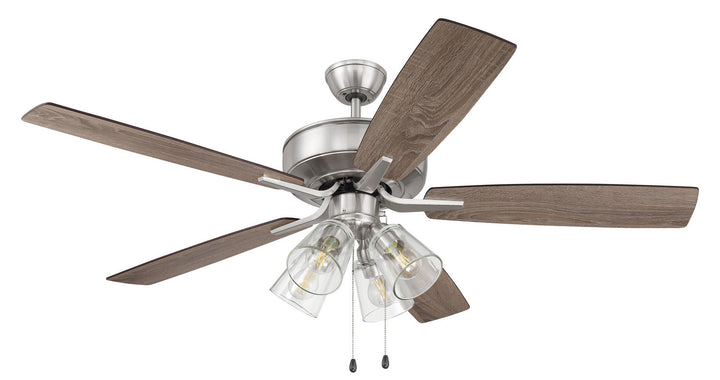 Craftmade Pro Plus 104 52" Pull Chain Clear Ceiling Fan with 4 Light LED Kit