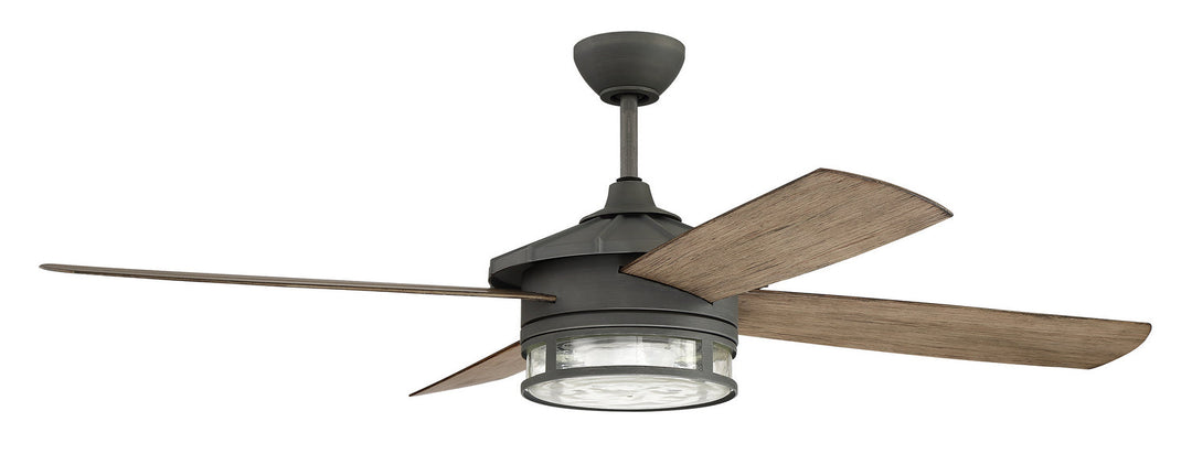 Craftmade Stockman 52" Outdoor Ceiling Fan with 19W LED plus Wall & Remote Control in Aged Galvanized