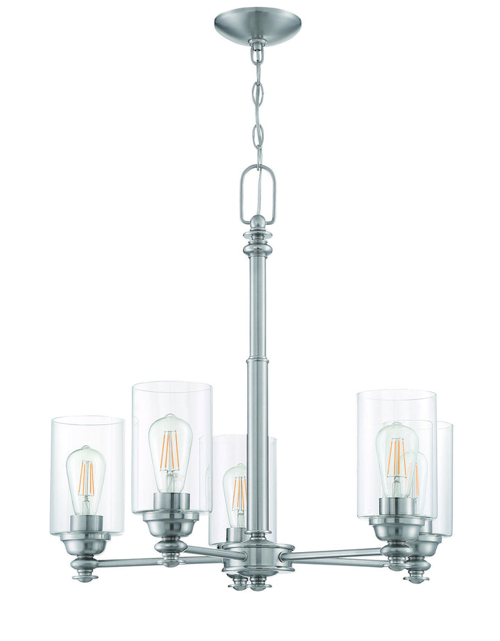 Dardyn Five Light Chandelier in Brushed Polished Nickel