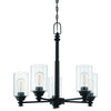 Dardyn Five Light Chandelier in Flat Black