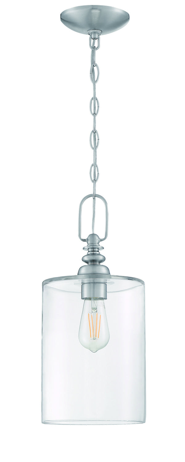 Dardyn One Light Mini Pendant in Brushed Polished Nickel