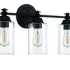 Dardyn Three Light Vanity in Flat Black