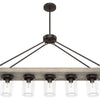 Devon Park Five Light Linear Chandelier in Onyx Bengal