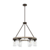 Devon Park Six Light Chandelier in Onyx Bengal
