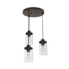 Devon Park Three Light Cluster in Onyx Bengal