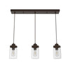 Devon Park Three Light Cluster Linear in Onyx Bengal