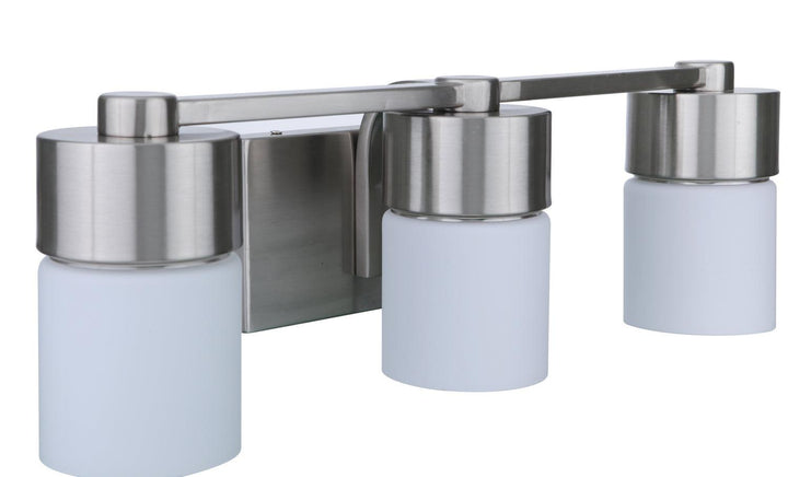 District Three Light Vanity in Brushed Polished Nickel