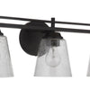 Drake Three Light Vanity in Flat Black