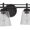 Drake Two Light Vanity in Flat Black