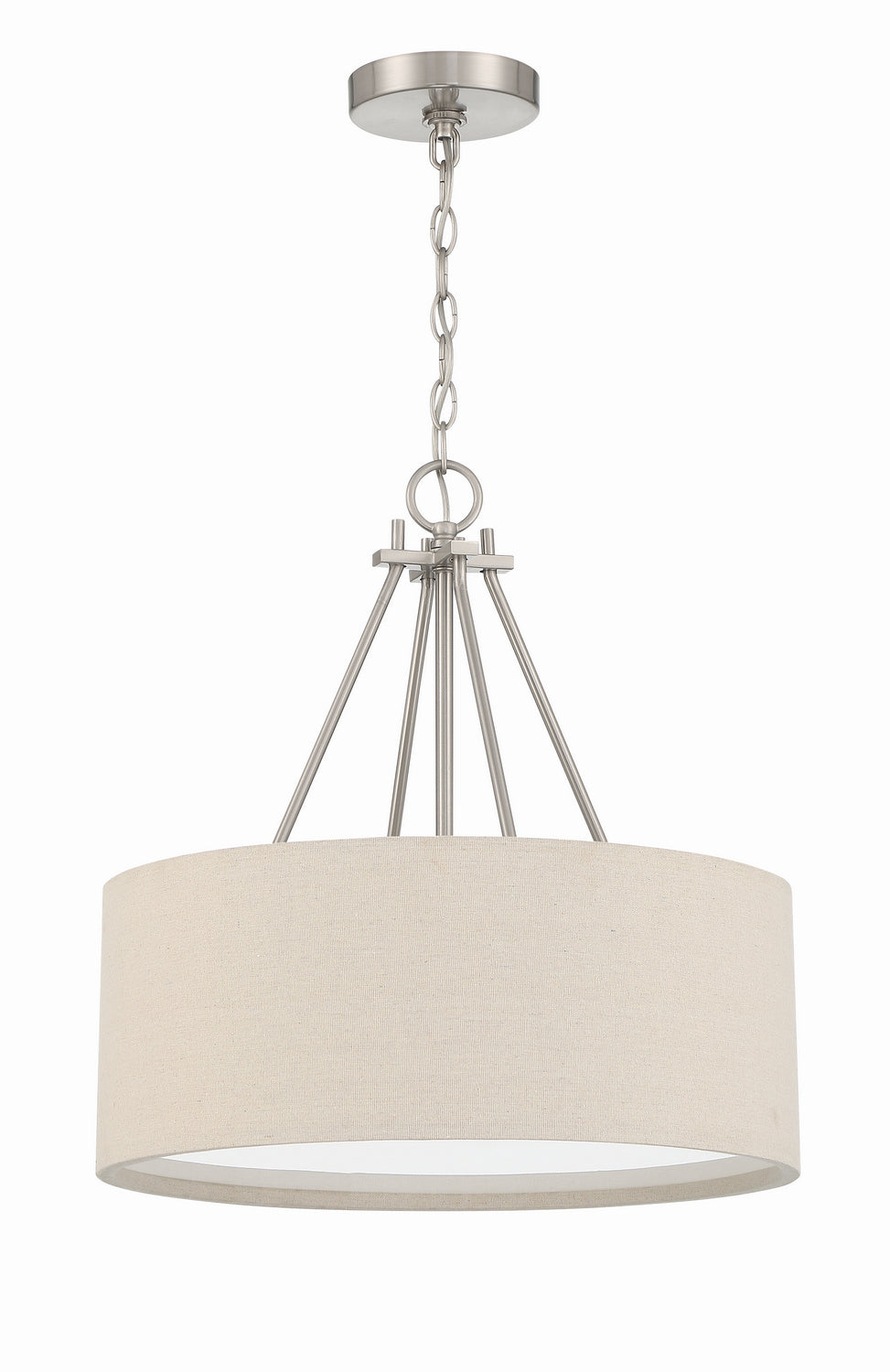 Duke Three Light Pendant in Brushed Polished Nickel