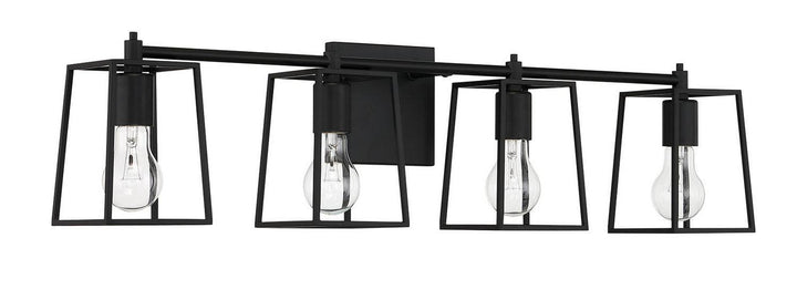 Dunn Four Light Vanity in Flat Black