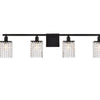 Elegant Lighting Four Light Bath in Black And Clear
