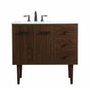 Elegant Lighting Cyrus Single Bathroom Vanity, Walnut