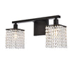 Elegant Lighting Two Light Bath in Black And Clear