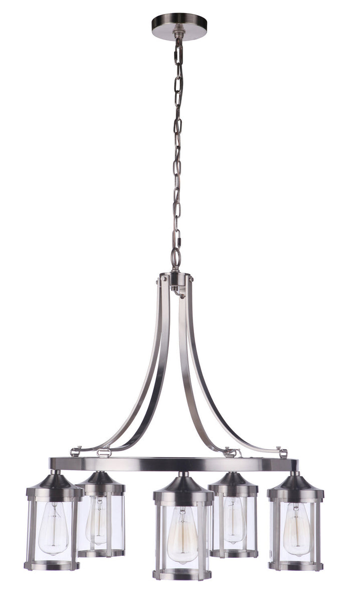 Elliot Five Light Chandelier in Brushed Polished Nickel