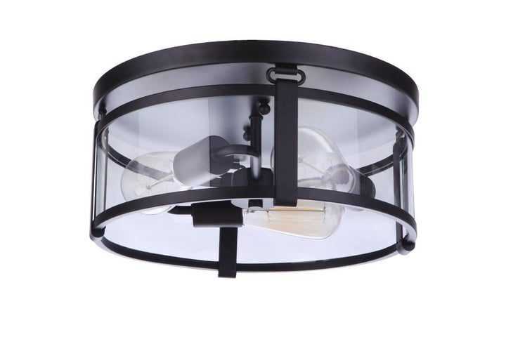 Elliot Three Light Flushmount in Flat Black