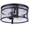 Elliot Three Light Flushmount in Flat Black
