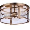 Elliot Three Light Flushmount in Satin Brass