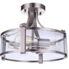 Elliot Three Light Semi Flush Mount in Brushed Polished Nickel