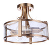 Elliot Three Light Semi Flush Mount in Satin Brass - DISCONTINUED