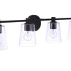 Emilio Four Light Vanity in Flat Black
